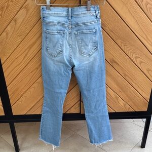 MOTHER The Insider High Rise Crop Step Fray Bootcut Jeans in Limited Edition